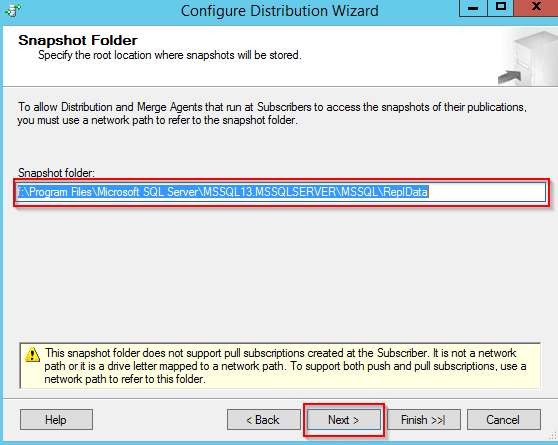 SQL Server Replication : Snapshot Folder